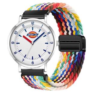 适用迪凯思Dickies手表带CL349男款女款磁吸编织透气替换学生腕带