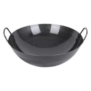 商用老式无涂层双耳熟铁锅家用大铁锅炒菜锅传统黑铁厨师燃气专用