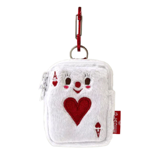 朴坊gladee新品红桃a扑克耳机包零钱收纳刺绣毛绒小包苹果耳机套可爱创意礼物AirPods pro保护套