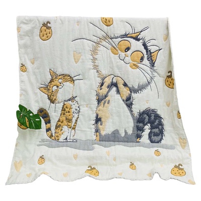 新款幼儿园空调被夏凉被春秋纯棉纱布成人儿童被子色织提花纱布毯