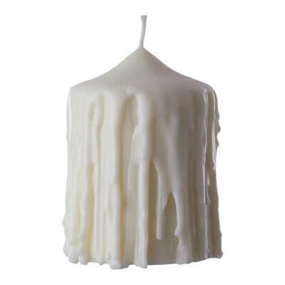 手作白色滴泪蜡烛室内艺术风摆件