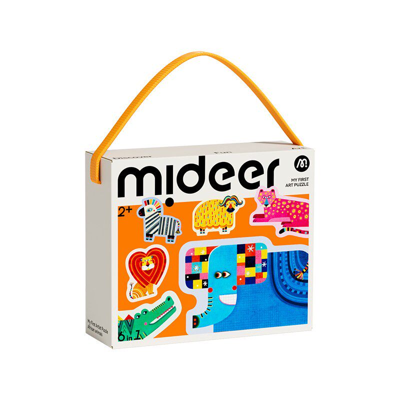 mideer弥鹿儿童入门拼图2岁1宝宝幼儿艺术家益智启蒙大块动物玩具