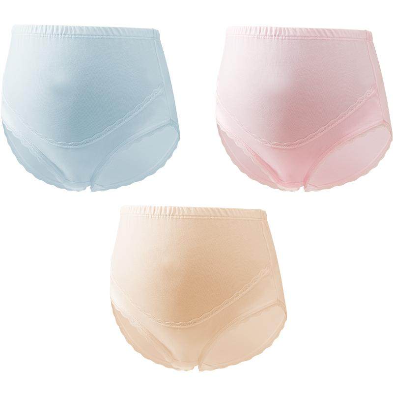 十月结晶孕妇内裤纯棉初期孕中期孕晚期孕早期怀孕期高腰短裤3条