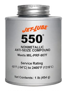 美国JET-LUBE 550 无金属防卡剂 15504 二硫化钼高温螺纹润滑脂