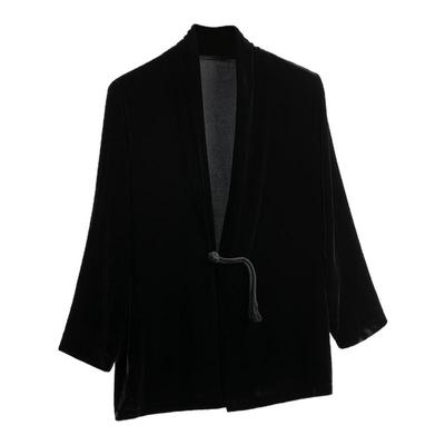 【飘逸洒脱】中国风丝绒香云纱披风道袍男中长款宽松汉服秋季新款