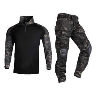 户外长短袖CP迷彩服套装男战术青蛙服CS野战教官工作衣服春秋季女