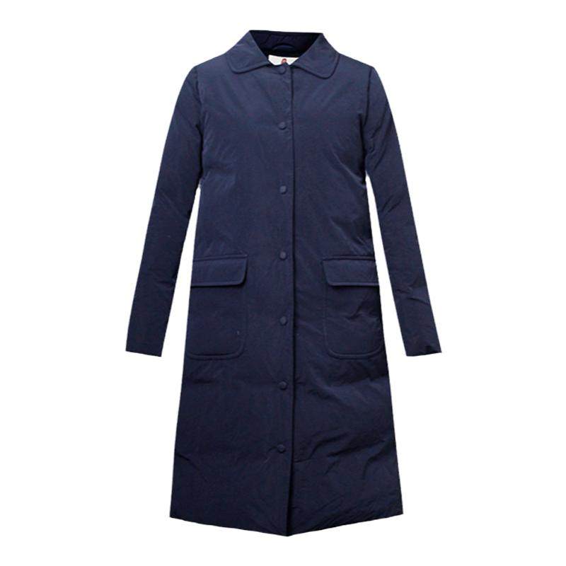 纻衣藏蓝色羽绒棉服女2025冬新款宽松简约棉袄中长款保暖棉衣外套