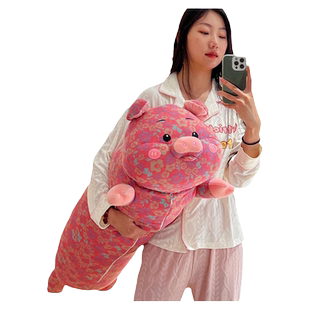 长条枕三层纱猪猪抱枕女生睡觉专用夹腿可拆洗大号毛绒玩具猪玩偶