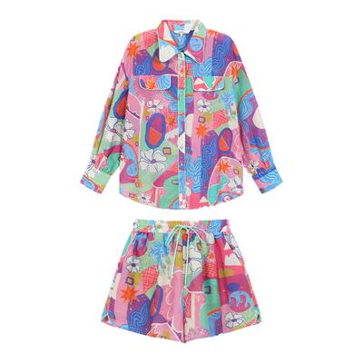 tanni轻薄宽松显瘦翻领衬衫短裤