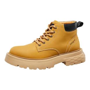 零感系列康奈男鞋冬季马丁靴英伦风厚底大黄靴工装短筒