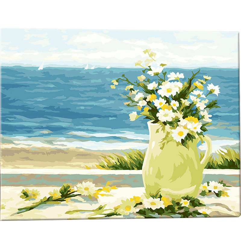 diy数字油画油彩画填色海风轻拂