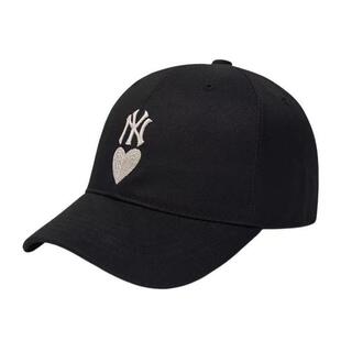 韩国正品MLB男女情侣帽子爱心NY棒球帽休闲遮阳2025新款鸭舌帽