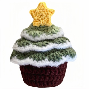 diy耳机套材料包毛线手工编织钩针蓝牙耳机保护套圣诞树小包成品