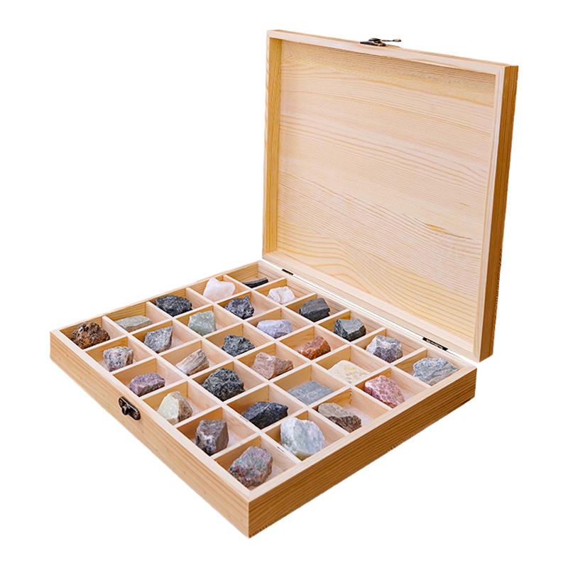 天然岩石矿石原石标本地质地理教学矿标矿物石头晶体生日礼物套装