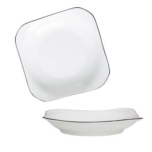 方形炒菜盘子家用创意八角菜盘方盘餐具消毒柜微波炉可用 瓷盘