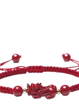 精品朱砂【貔貅手串红绳款、黑绳款、紫红款】新款男士女士款