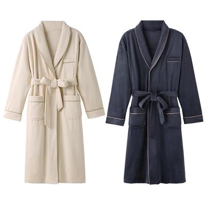 情侣睡袍秋冬季海岛绒长袖浴袍