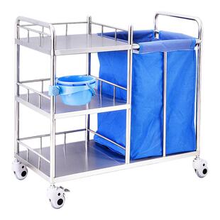 医用不锈钢护理车污物车医疗晨间护理车加厚防水被服污衣车扫床车