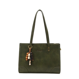 MACK JHOSEL复古风橄榄绿托特包2025新款大容量单肩包轻奢通勤包