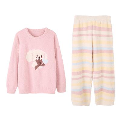 安之伴【巨保暖】半边绒睡衣女款冬季加厚珊瑚绒可外穿家居服套装