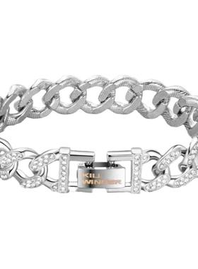 KILLIWNNER王嘉尔同款回到未来钛钢镶钻手链不掉色