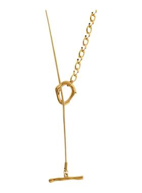 镀金钛钢圆形女不掉色项链