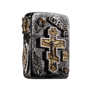 LANSO/朗烁原创暗黑朋十字圣典1941翻盖煤油打火机送男友新年礼物