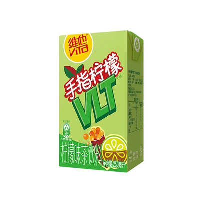 维他手指柠檬茶VLT茶饮料250ml*12/24盒饮品柠檬味乌龙茶整箱盒装