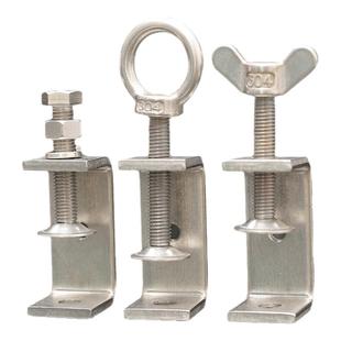 304不锈钢老虎卡子 U型夹 C型夹 钢管方形夹具手拧吊环夹紧器