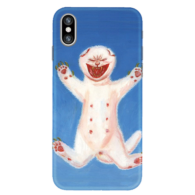 可爱暗黑防摔猫咪萌宠苹果油画