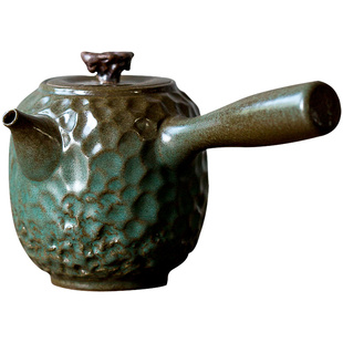 碌心 粗陶茶壶锤纹款式球状滤孔出水流畅古意盖钮复古拙朴泡茶壶