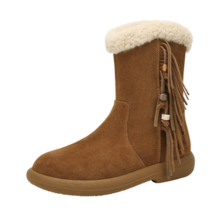 MILLIE'S/妙丽加绒棉鞋女冬季女鞋防滑厚底鞋加厚保暖增高雪地靴Z