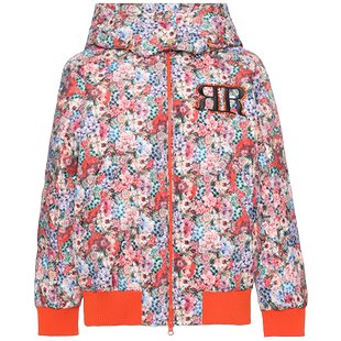 【鹅绒】Ruco Line如卡莱印花羽绒服女连帽加厚外套商场同款