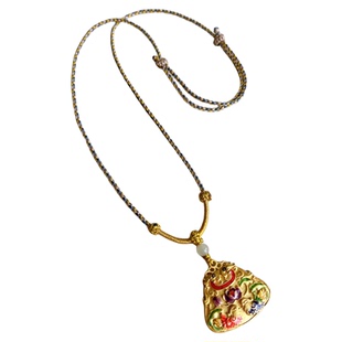 手工编绳金饰脖颈挂绳四美葫芦配绳八宝罗盘平安扣唐卡佛牌吊坠绳