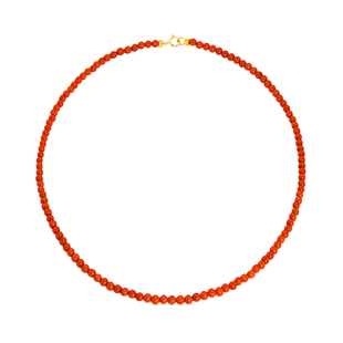 若华珠宝晴纤 国潮凉山南红玛瑙项链女18K金锁骨链玉石颈饰送女友