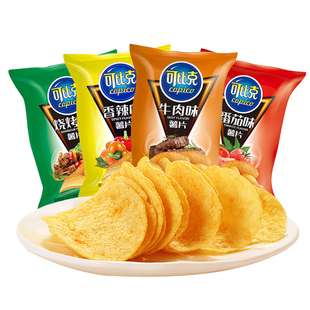 可比克薯片袋装烧烤香辣休闲零食品大礼包小吃整箱多口味大包装
