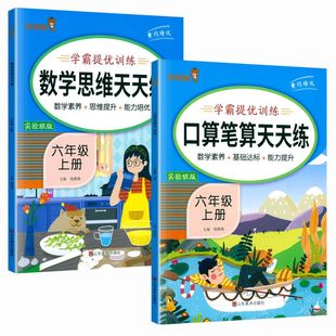 六年级上下册数学口算笔算天天练百分数脱式简便计算解方程人教版6年级上下册口算题卡分数乘除法求比列圆周长面积练习提优训练