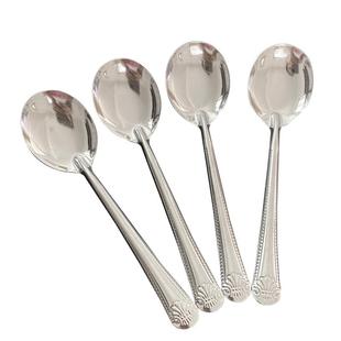 不锈钢西瓜勺家用小勺子餐厅吃饭勺汤匙调羹汤勺成人食堂长柄尖勺