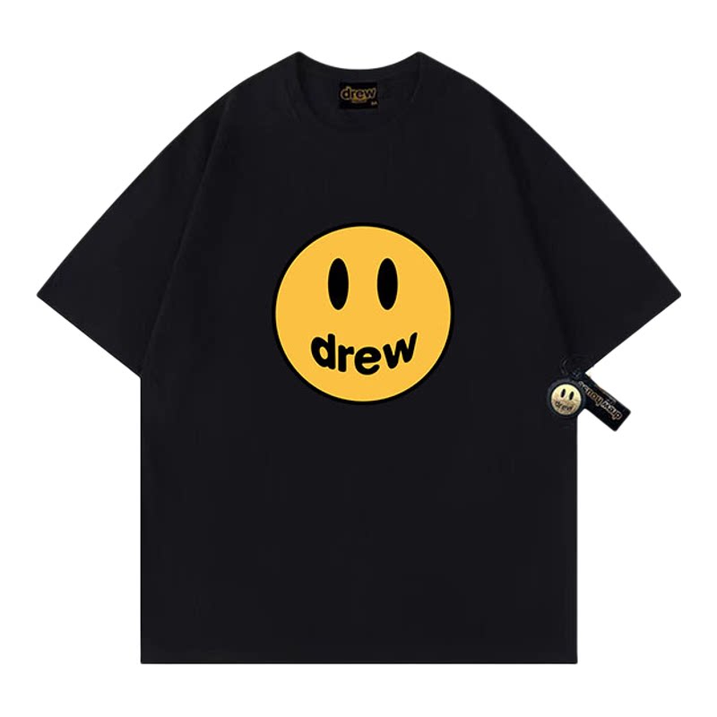 drew笑脸经典美式潮牌纯棉短袖衫