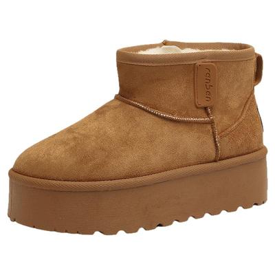 人本厚底雪地靴防滑保暖加绒冬鞋