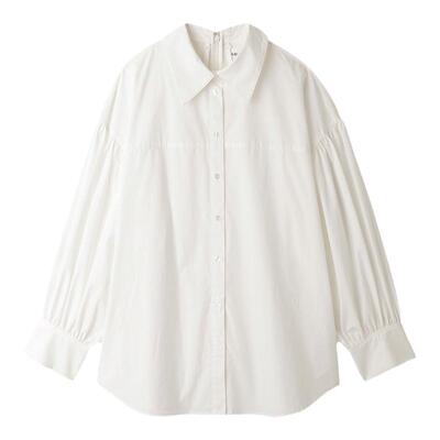 LilyBrown衬衫一字领露肩甜美