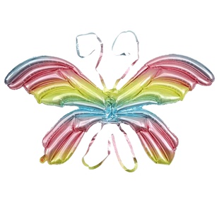 彩色天使充气蝴蝶翅膀气球摆摊女童宝宝儿童生日派对布置拍照装饰