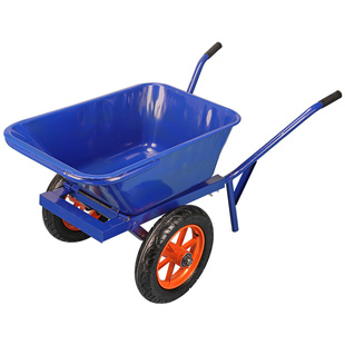 加厚翻斗车双轮独轮小推车农用工地饲料花园沙土肥料自卸式搬运车