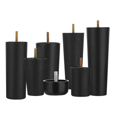 黑色带螺丝M8加厚加高圆柱形脚垫