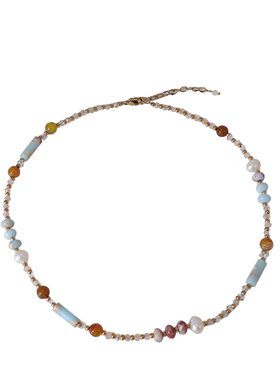 XMR蓝色寿山石多巴胺项链