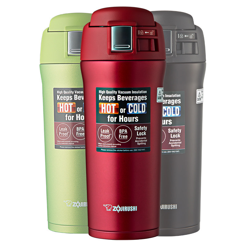 正品日本象印保温杯女便携高档男士杯子不锈钢水杯车载杯SM-YAF48