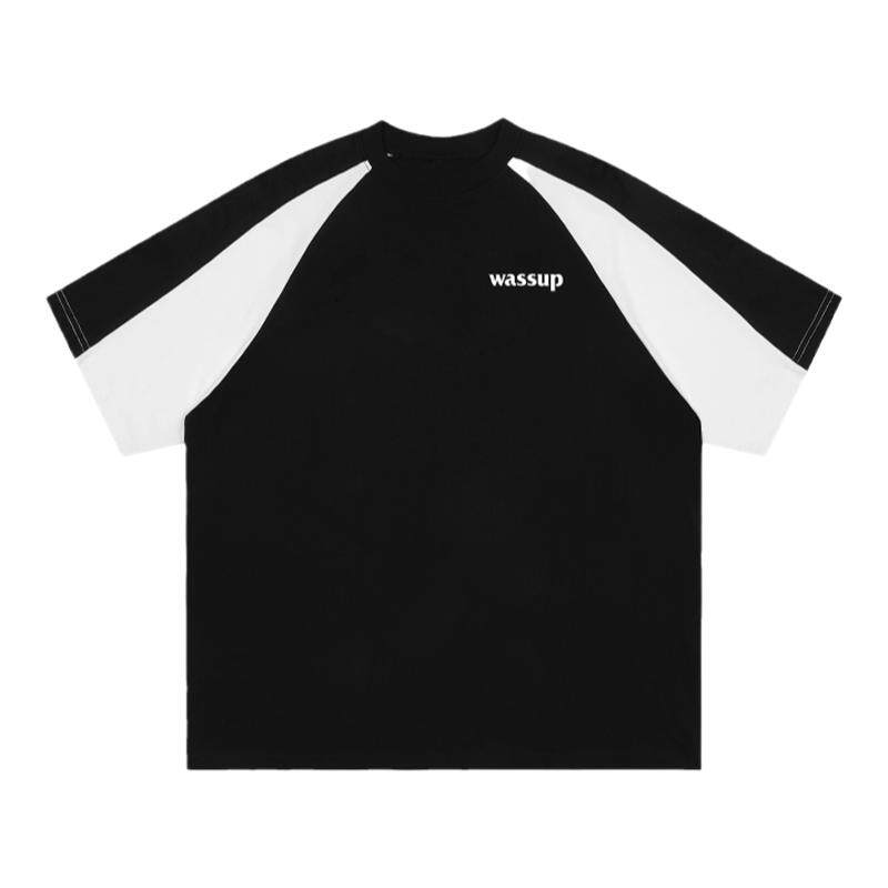 黑白撞色潮牌T恤WASSUPHEODS
