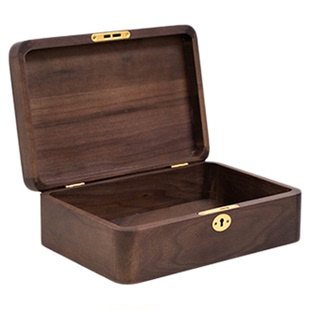 黄金储存盒高端10克银行工行建行金条金豆收纳实木质带锁新中式