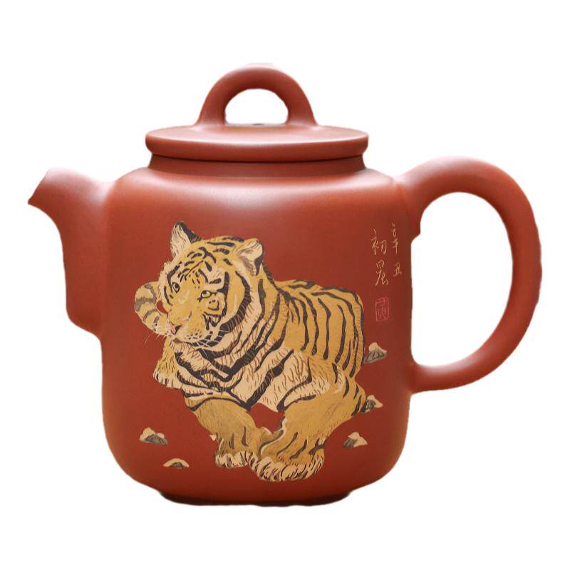 建水紫陶郭成红泥复烧功夫茶壶