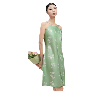 绣娘丝绸真丝100%桑蚕丝吊带睡裙睡衣礼盒装新款女家居服吊带裙